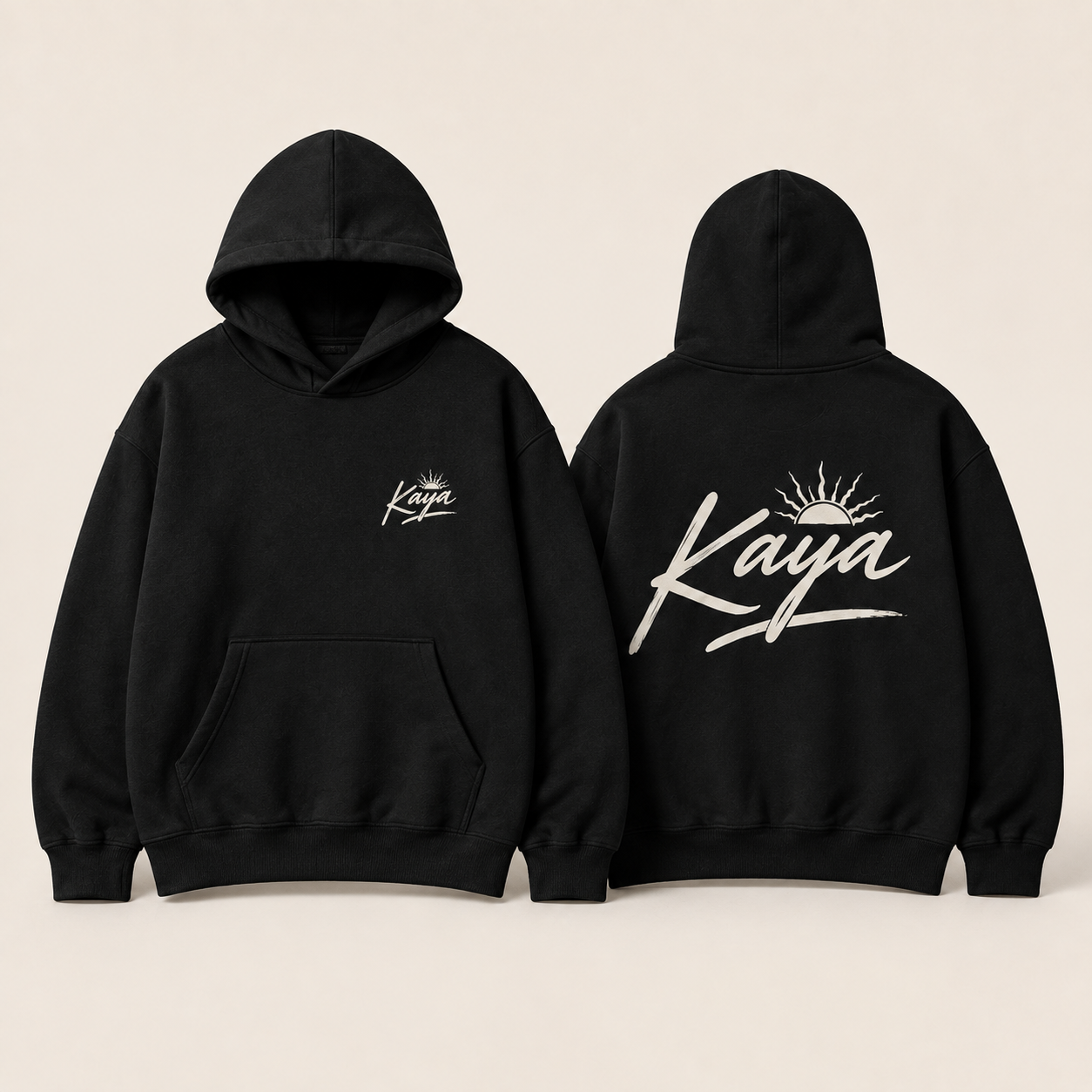 KAYA ロゴ フーディー BLACK(フロント/バック)