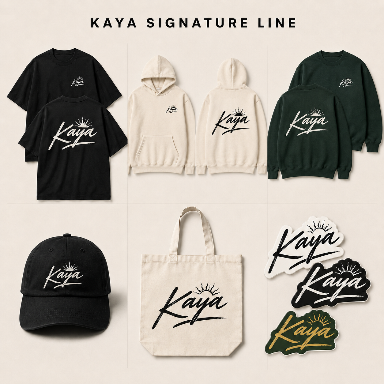 KAYA シグネチャーライン(Tシャツ・フーディー・スウェット・キャップ・トート・ステッカー)